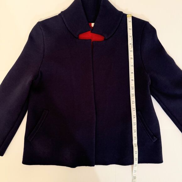 Moth Anthropologie Amoruso Two Toned Knit Cardigan Sweater Jacket Navy Red XS - Picture 11 of 16